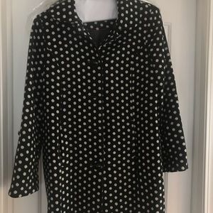 Cute Black and White Polka Dot Swing Coat
